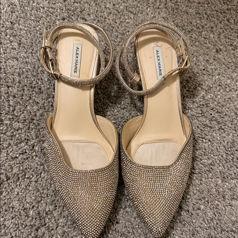 Alex Marie Glittering Gold Heels